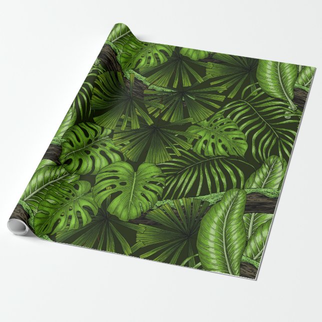 Papel De Presente Folhas de selva (Desenrolado)