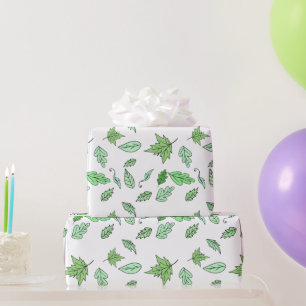 Papel De Presente Folhas do chão da floresta verde