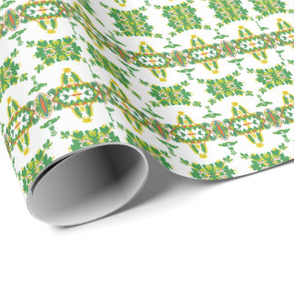 Papel De Presente Folhas e Nuvens