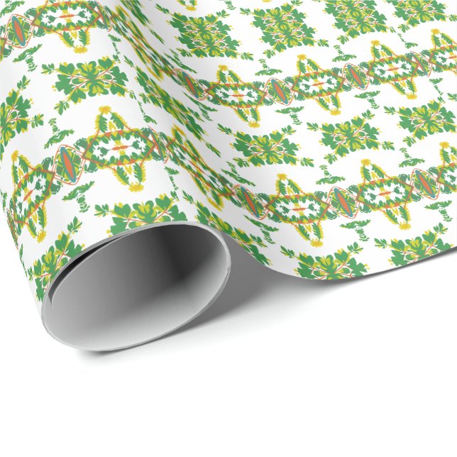 Papel De Presente Folhas e Nuvens (Ponta do rolo)