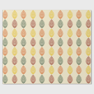 Papel De Presente Folhas Geométricas | Cores de Outono