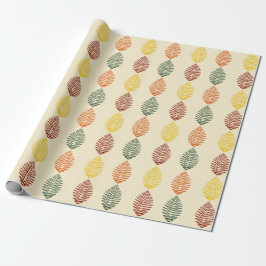 Papel De Presente Folhas Geométricas | Cores de Outono