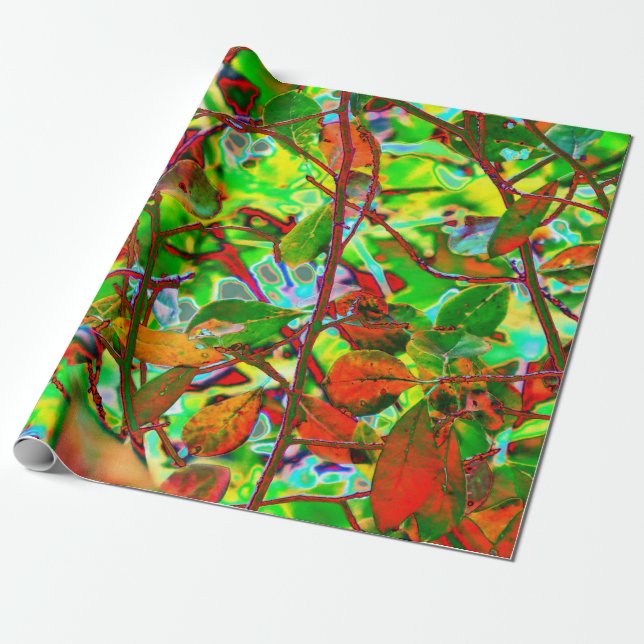 Papel De Presente Folhas impetuosas da queda (Desenrolado)