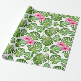 Papel De Presente Folhas Tropicais