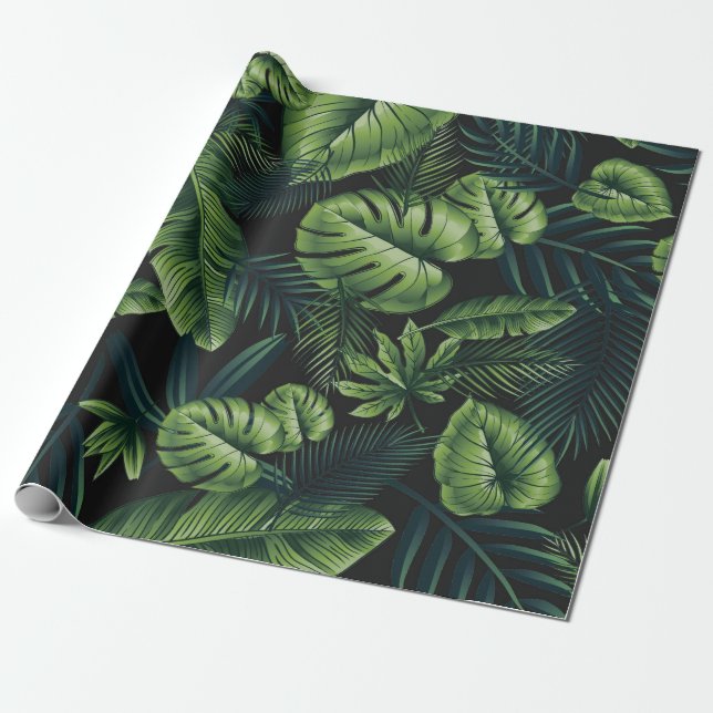 Papel De Presente Folhas tropicais (Desenrolado)