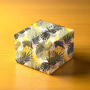 Papel De Presente Folhas Tropicais Abstratas Modernas & Pontos