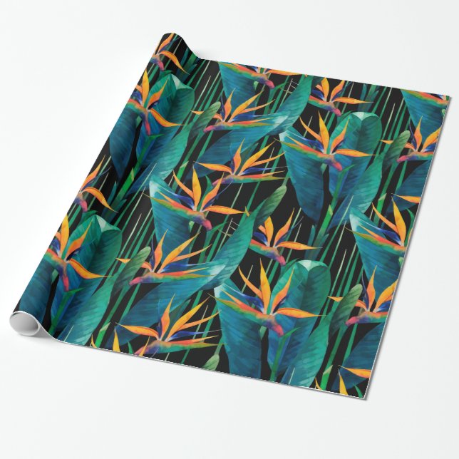 Papel De Presente Folhas tropicais do Schefflera que imitam flores (Desenrolado)