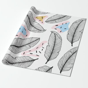 Papel De Presente Folhas tropicais. Padrão botânico uniforme. Vint