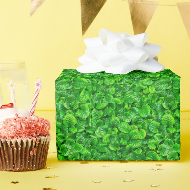Papel De Presente Folhas Verdejantes  (Festa de aniversário)