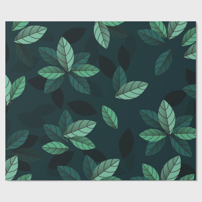 Papel De Presente Folhas verdes (Aberto)