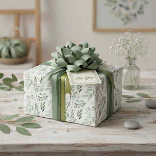 Papel De Presente Folhas verdes 