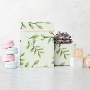 Papel De Presente Folhas Verdes de Folhagem
