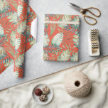 Papel De Presente Folhas Verdes Tropicais Laranja<br><div class="desc">Folhas Verdes Tropicais de Hortelã Laranja</div>