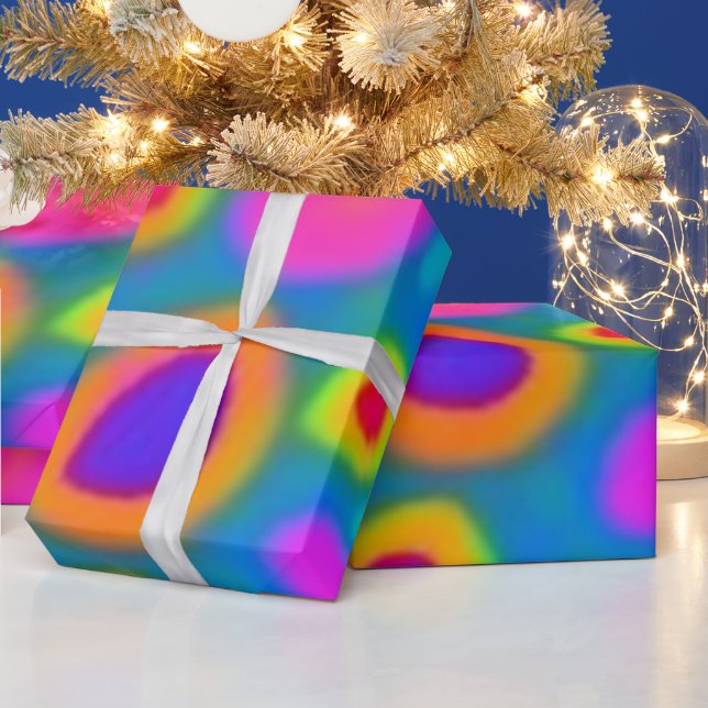 Papel De Presente Folhas vívidas coloridas Papel de enrolamento (Feriados)