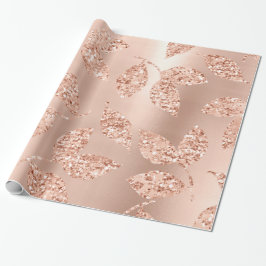 Papel De Presente Folheto Dourado rosa Blush Glitter Spark Bridal