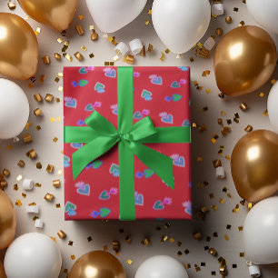 Papel De Presente Folk Art Sacred Heart Wraping Paper