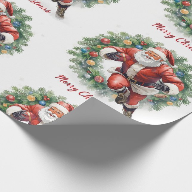 Papel De Presente Football Christmas with Santa Claus (Ponta)