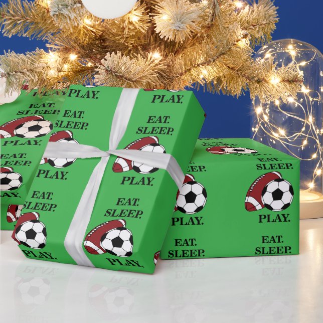 Papel De Presente Football Soccer Sports Birthday (Feriados)