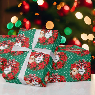 Papel De Presente Fora de Natal Adicione Nome Papais noeis Clássicos