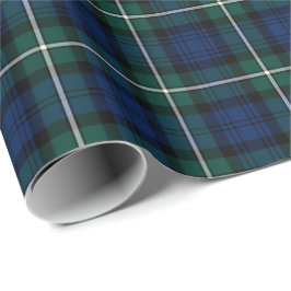Papel De Presente Forbes Clan Tartan Green e Blue Scottish Xadrez