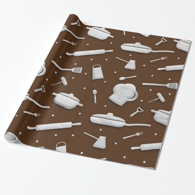 Papel De Presente Fork Cozinhar da cozinha principal do restaurante  (Desenrolado)