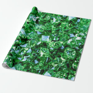 Papel De Presente Forma verde design de diamantes