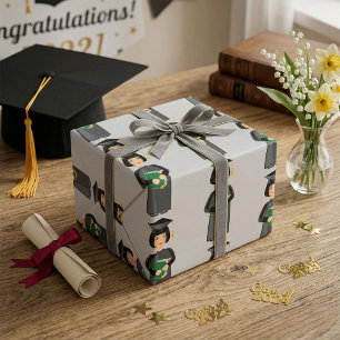 Papel De Presente Formanda com Boina e Toga Preta