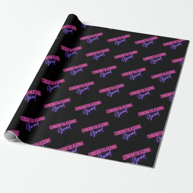 Papel De Presente formando de felicitação, preto roxo, cor-de-rosa,  (Desenrolado)