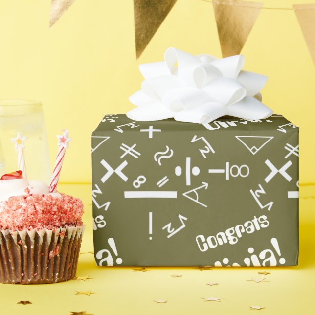 Papel De Presente Formando de Matemática de Bronze (Festa de aniversário)