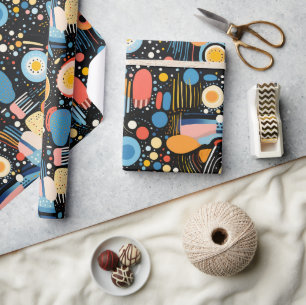 Papel De Presente Formas abstrato coloridas e padrão sem costura de