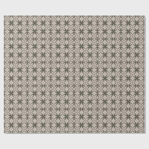 Papel De Presente Formas circulares retrô bege e marrom