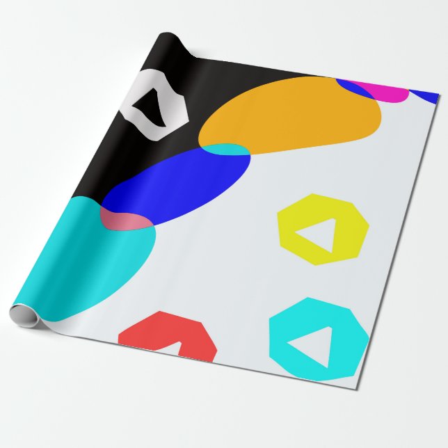Papel De Presente Formas coloridas (Desenrolado)