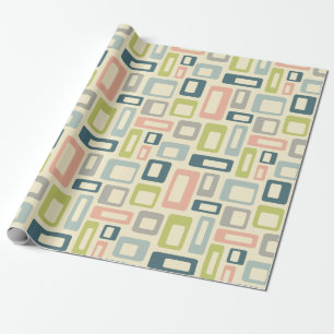 Papel De Presente Formas coloridas do estilo do século médio
