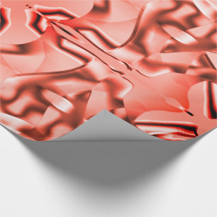 Papel De Presente Formas curvas de salmão e tons vermelhos