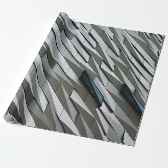 Papel De Presente Formas de abstrato sem embate em uma fachada de pr (Desenrolado)