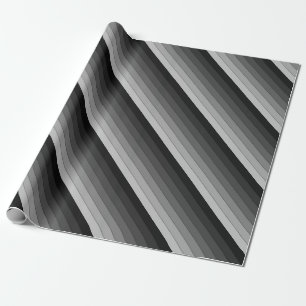 Papel De Presente Formas de Cinzas Padrão de Stripes Elegante