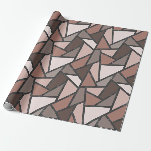 Papel De Presente Formas de vidro castanho manchado (Desenrolado)
