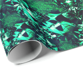 Papel De Presente Formas estranhas e tortas com "brilhante" verde