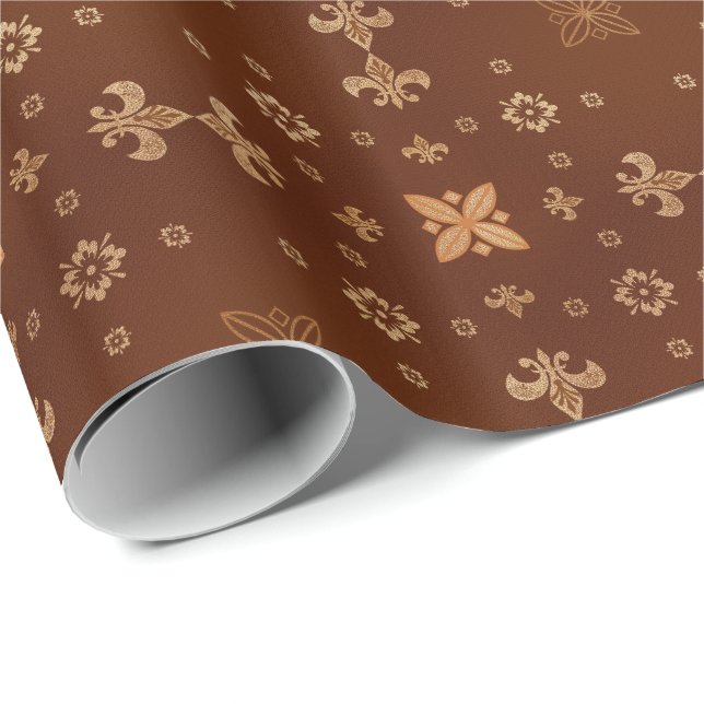 Papel De Presente Formas extravagantes em Brown (Ponta do rolo)