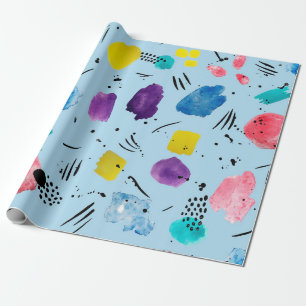 Papel De Presente formas geométricas de abstrato com cor d'água co