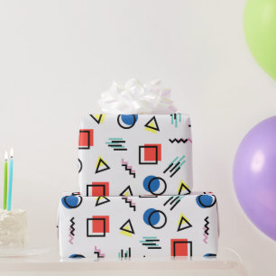 Papel De Presente Formas Geométricas Divertidas Arte Gráfica Moderna