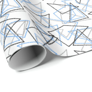 Papel De Presente Formas geométricas em giz sobre branco