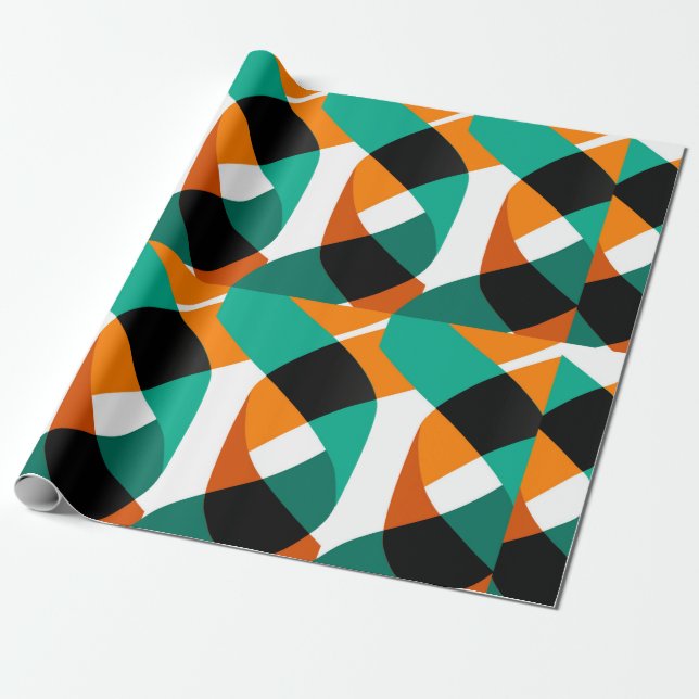 Papel De Presente Formas modernas e padrão geométrico sem costura em (Desenrolado)