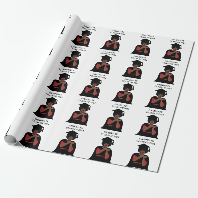 Papel De Presente Formatura de Mulher Sorridente Personalizada  (Desenrolado)