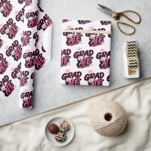 Papel De Presente Formatura Divertida Você Comeu Rosa Preto Graduaçã