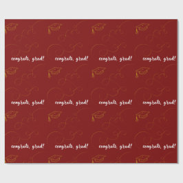 Papel De Presente Formatura Marrom e Dourado