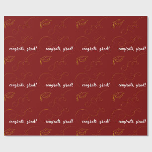 Papel De Presente Formatura Marrom e Dourado