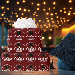 Papel De Presente Formatura Personalizada Marrom Branco 2026