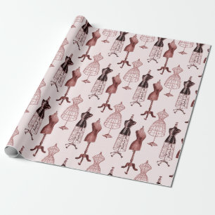 Papel De Presente Formulários cor-de-rosa antigos do vestido