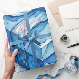 Papel De Presente Fosco Azul Papel de Moldagem de Natal